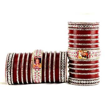 personalized photo bangles set  with Rhinestones embedded  colour red size-2.4,2.6,2.8,2.10 2