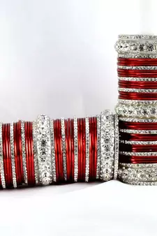 personalized brass metel suhag punjabi bridal bangles set colour maroon  size-2.4,2.6,2.8,2.10