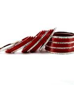 brass acrylic metel bangles  set  colour red size-2.4,2.6,2.8,2.10