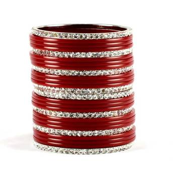 brass acrylic metel bangles  set  colour red size-2.4,2.6,2.8,2.10 2