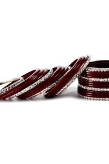 brass acrylic metel bangles  set  colour maroon size-2.4,2.6,2.8,2.10