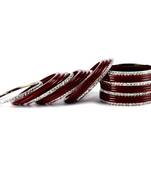 brass acrylic metel bangles  set  colour maroon size-2.4,2.6,2.8,2.10