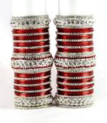 personalized brass metel suhag punjabi bridal bangles set colour maroon  size-2.4,2.6,2.8,2.10