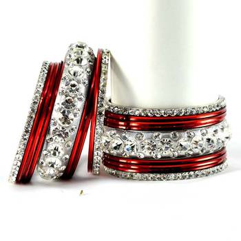 metel kara churi bangles set colour marron  size-2.4,2.6,2.8,2.10 1