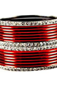 metel rhinestones churi bangles set colour maroon  size-2.4,2.6,2.8,2.10