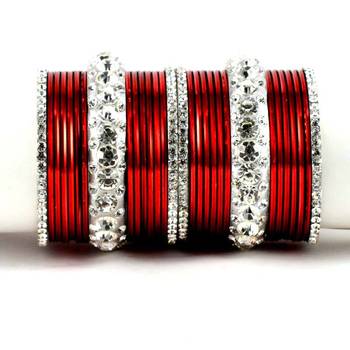 metel kara churi bangles set colour marron  size-2.4,2.6,2.8,2.10 1