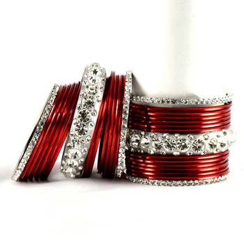 metel kara churi bangles set colour marron  size-2.4,2.6,2.8,2.10 2