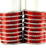 metel rhinestones churi bangles set colour red  size-2.4,2.6,2.8,2.10