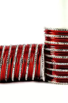 metel rhinestones churi bangles set colour maroon  size-2.4,2.6,2.8,2.10