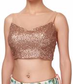 Copper Sequin Designer Unstitched Blouse