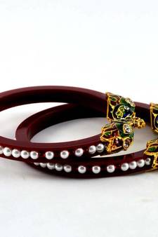 acrylic rajasthani moti stretchable bangle size-2.4,2.6,2.8 