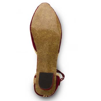 Maroon Synthetic Leather Wedding Wear Traditional Footwear For Women 5