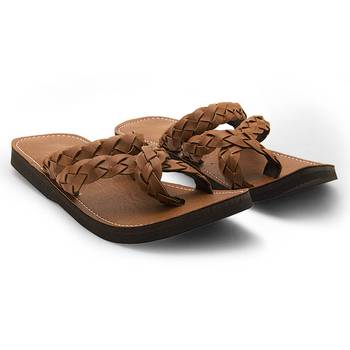 Tan Synthetic Leather Casual Wear Traditional Footwear For Men 1