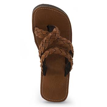 Tan Synthetic Leather Casual Wear Traditional Footwear For Men 4