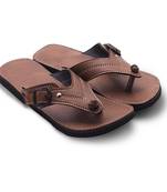 Brown Synthetic Leather Casual Wear Traditional Footwear For Men