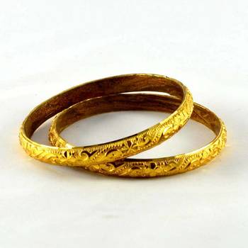 gold platted bangles size2.4 1
