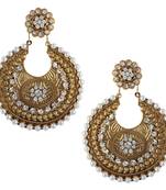 Pearl Polki Circular Earring Festive Flower Jewelery