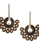 Black Hoop bali meenakari pearl dangler Indian ethnic earrings