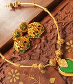 Mesmerising Handmade Green Mango Necklace Set