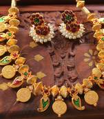 Mesmerising Handmade Multicolour Mango Coin Necklace Set