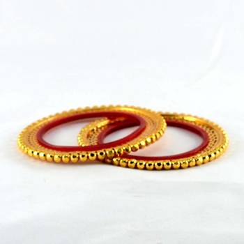 micro gold  platted rajasthani bangri bangles size-2.4,2.6,2.8'' 1