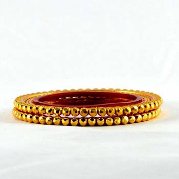 micro gold  platted rajasthani bangri bangles size-2.4,2.6,2.8'' 2