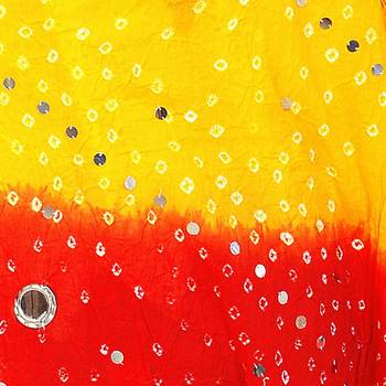 Red Yellow Tie N Dye Pure Cotton Jaipuri Dupatta 3