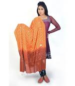 Traditional Brick Orange Tie N Dye Cotton Dupatta