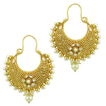 Ethnic Indian Bollywood Fashion Jewelry Set Hoops Earrings 1