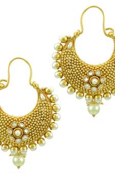 Ethnic Indian Bollywood Fashion Jewelry Set Hoops Earrings