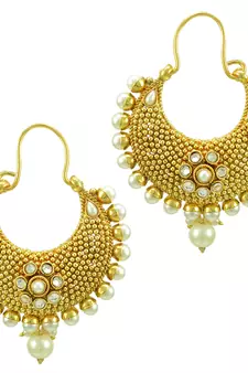 Ethnic Indian Bollywood Fashion Jewelry Set Hoops Earrings