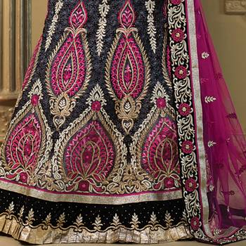 Embroidery Net Fabric multicolor Lehenga Choli 3