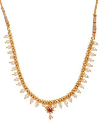 Womens Trendz Full Jhaler White Plus Moti Thushi 24K Gold Plated Alloy Necklace 3
