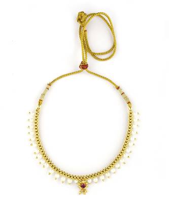 Womens Trendz Full Jhaler White Plus Moti Thushi 24K Gold Plated Alloy Necklace 4