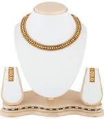 Delicate Golden South Indian Necklace Set Jewelry