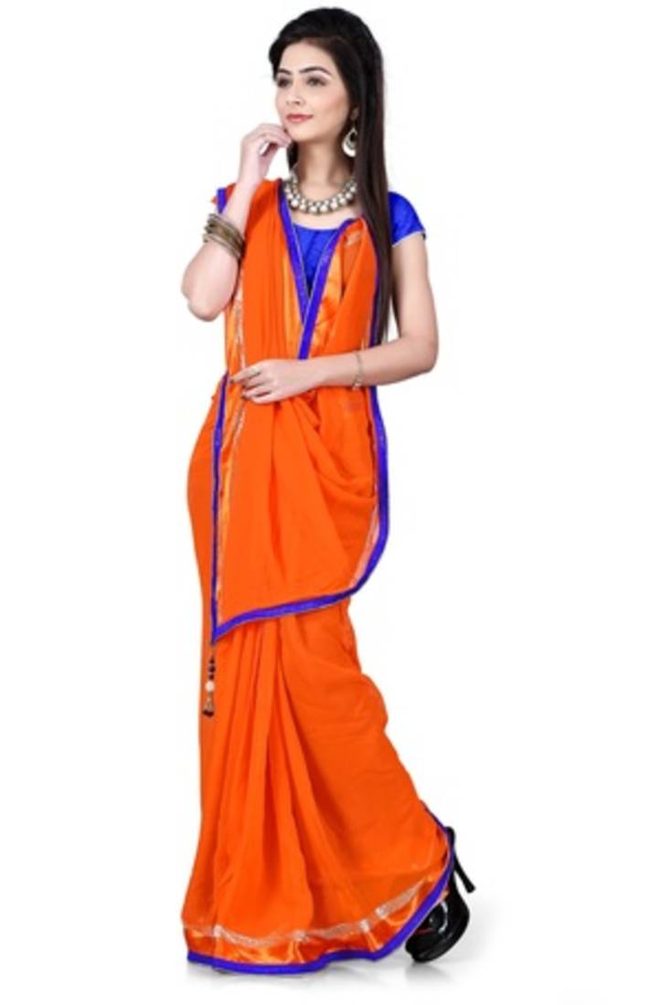 fanta plain viscose saree with blouse
