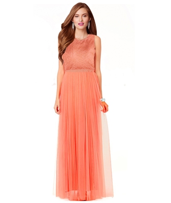 orange party wear gown