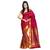 Red woven art silk saree with blouse