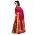 Red woven art silk saree with blouse