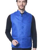 Elearray Royal Blue Khadi Waistcoat