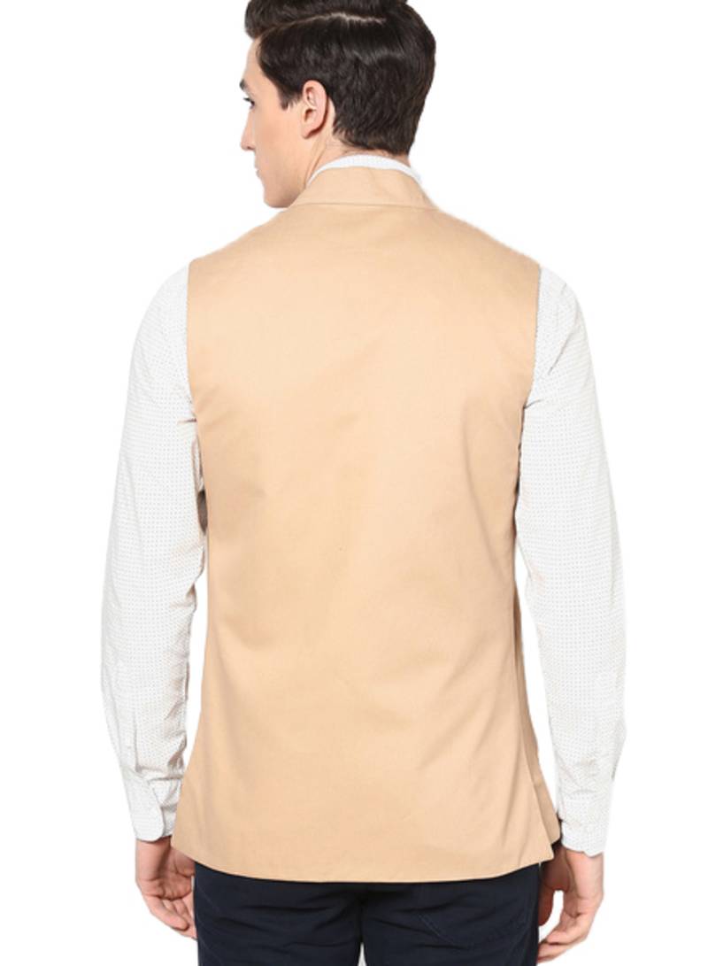 Elearray Cream Colored Khadi Blended Waistcoat