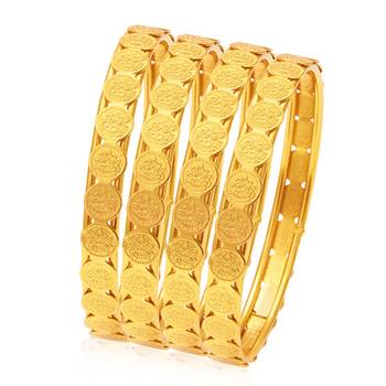 Glamorous Temple Jewellery Gold Plated Coin Bangle For Women 1