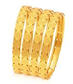 Glamorous Temple Jewellery Gold Plated Coin Bangle For Women