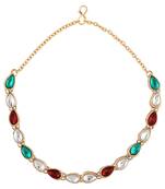 Maroon Green Kundan tear drop anklet payal Indian jewellery