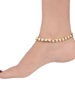 Round flower faux pearl anklet payal Indian jewellery