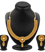 Eye-Catchy Jalebi Design Gold Plated Necklace Set For Women