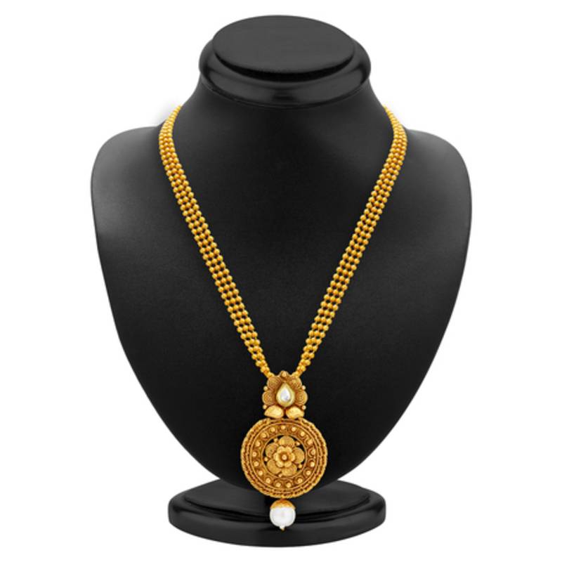 Graceful Gold Plated Kundan Necklace Set For Women