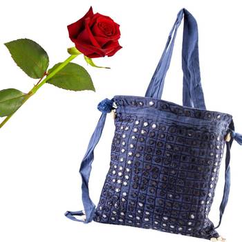 Hand Made Mirror Work Shoulder Bag Valentine Gift 1