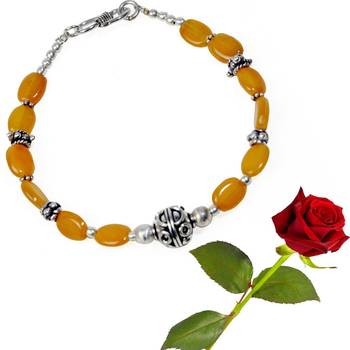 Brass Yellow Bead Designer Bracelet Valentine Gift 1