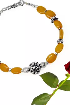 Brass Yellow Bead Designer Bracelet Valentine Gift